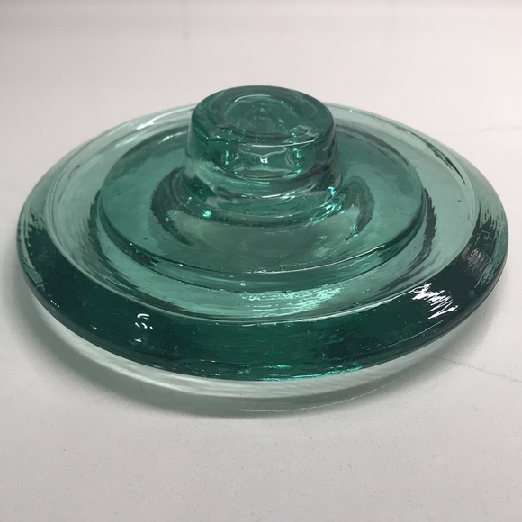 Recycled Vintage Green Glass Single Taper Candleholder - Picture 3 of 11